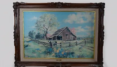 Marty Bell Painting- Turlock Springs  24x36 In Antique Wooden Frame • $275