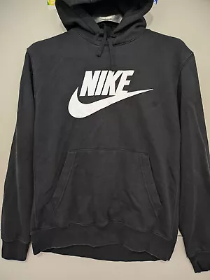 Nike Sweatshirt Mens M Black SPORTSWEAR CLUB FLEECE Hoodie Pullover Solid BV2973 • $25