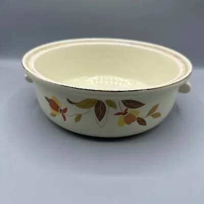 Vintage Hall Autumn Leaf Jewel Tea Casserole Handles Mary Dunbar 8.5  NO LID • $14.99