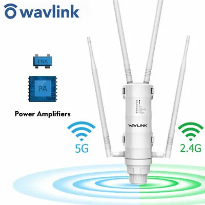 Wavlink AC1200 Antennas High Power Outdoor WiFi Range Extender PoE High Gain • $86.99
