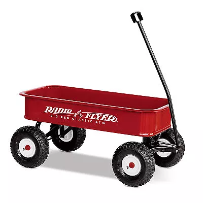 Radio Flyer 1800 Big Red Classic Extra Long Handle All Terrain Wheels Kids Wagon • $147.99