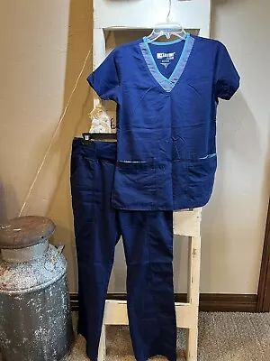 Grey's Anatomy By Barco Scrubs Set Shirt Pants Navy Blue Womens Size Small • $14