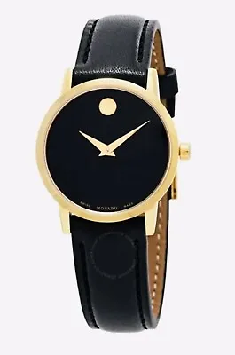 Brand New Movado Ladies Museum Classic Yellow Gold Black Dial Watch 0607319 • $345