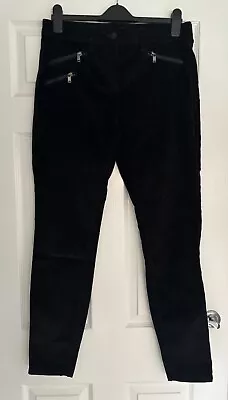 Next Skinny Velvet Trousers Zip Detail Size 14 Long Tall • £9.99