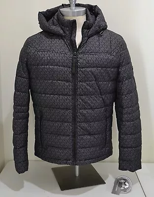 Nwt Mens Michael Kors Black Logo Print Quilted Puffer Jacket Coat Sz Xs-xxl • $89.99