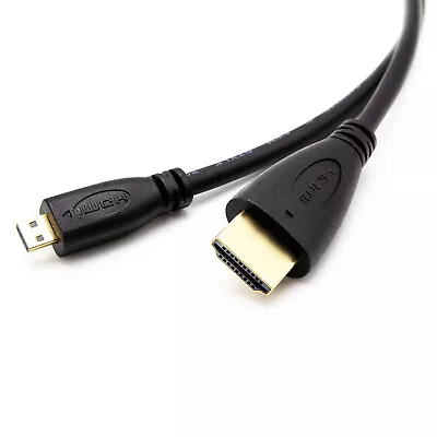 AKORD HDMI To Micro D Type V1.4 Cable 24k Gold-Plated 1080p And 2160p Hi-Speed • £3.49
