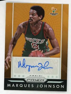 Marques Johnson 2015-16 Panini Prizm Auto Orange Serial #d 17/65 Bucks • $24.99