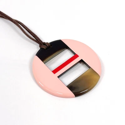 $390 • Buy HERMES Necklace Buffalo Buffalo Horn Brown/pink Women