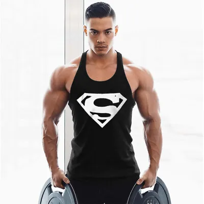 Men's Bodybuilding Tank Top Muscle T-Shirt Gym Fitness Stringer Shirts • $8.99