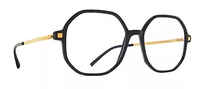 Mykita HILLA C BLACK GLOSSY GOLD 52/17/0 Unisex Eyewear Frame • $599