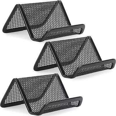 MaxGear Business Card Holder For Desk Metal Business Card Display Holders Mesh 3 • $10.69