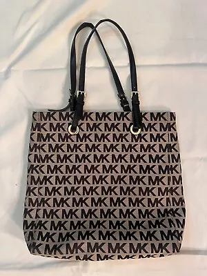 Michael Kors Jet Setter Signature Tan Canvas Tote Bag Purse Logo • $34.95