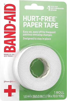 Band-Aid Brand First Aid Hurt-Free Medical Adhesive Paper Tape For 1 In By 10 Yd • $5.80