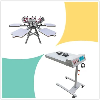 6 Color 6 Station Screen Printing Machine Micro Registration With IR Flash Dryer • $2149