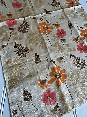 Vintage Vera Neumann Orange Floral & Ferns Tea Towel Linen Wall Art 28x16 New • $35