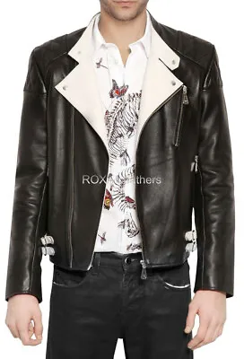 ROXA Men Occasion Wear Authentic Cowhide Pure Leather Coat Black Premium Jacket • $115.19
