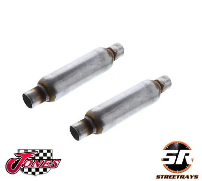 Jones 2  Inlet Glass Pack Exhaust Muffler FULL BOAR 3.5  Diameter 12  Long Qty 2 • $67.95