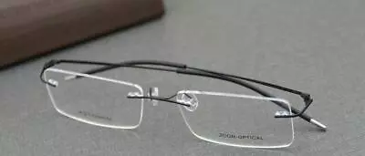 New Mens Womens Rimless Titanium Hinge Eyewear Eyeglass Frames Rx Ultralight W • $17.49