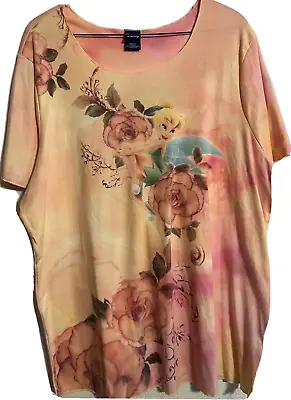 Top Disney Tinkerbell Women's 3X Floral Multicolor Pastel Pullover • $29.50