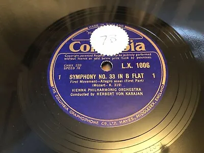 £19.99 • Buy 2 X 78 Shellac Vienna Philharmonic Symphony In B Flat Minor 