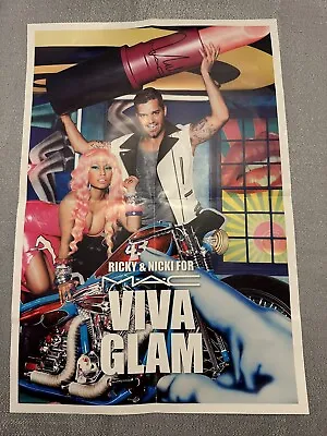 Mac Cosmetics Ricky Martin & Nicki Minaj Viva Glam Lipstick Poster Collectable • $38.50