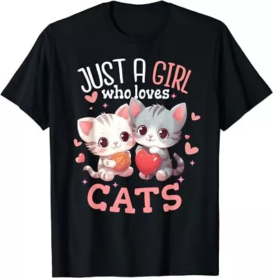 Just A Girl Who Loves Cats Shirt Cute Cat Lover Gifts T-Shirt • $9.99