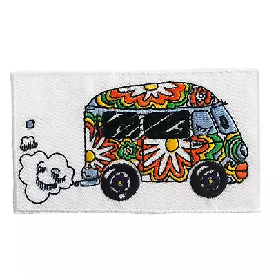 60’s Hippie Flower Power VW Van Embroidered Iron-On Patch • $2.99