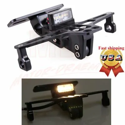 Motorcycle Fender Eliminator CNC License Plate Holder Bracket W/ LED Tail Lights • $21.84