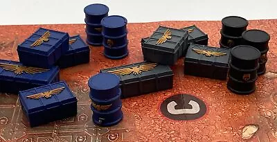 Warhammer 40k Battlezone Munitorum Terrain Scenery 6 X Drums & 8 X Ammo Crates • $69