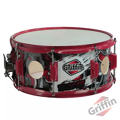 GRIFFIN Snare Drum Birch Wood Shell 14�x6.5 Inch Large Vents Metal Marching Head • $48.95