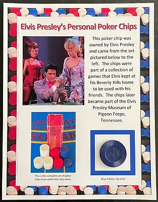 Elvis Presley Personal Owned Blue Poker Chip - Mike Moon Museum Collection! • $75