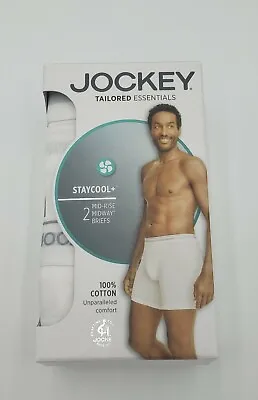 Jockey Tailored Essentials StayCool+ 2-Mid Rise Midway Brief Cotton Big Man 4XL  • $22.99