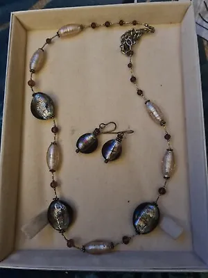 Antica Murrina Venezia Necklace And Earrings Set Glass Beads  • £5