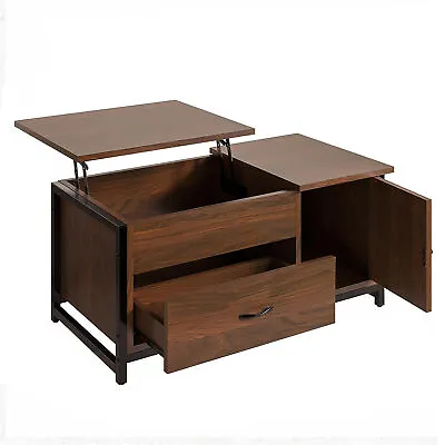 FABATO Lift Top Coffee Table With Storage Drawer & Hidden Compartment Espresso • $117.99