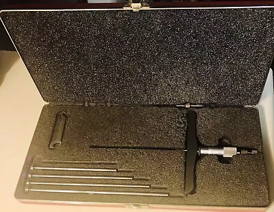 Starrett #445  Depth Micrometer Set 0-6 Ratchet Stop   • $105