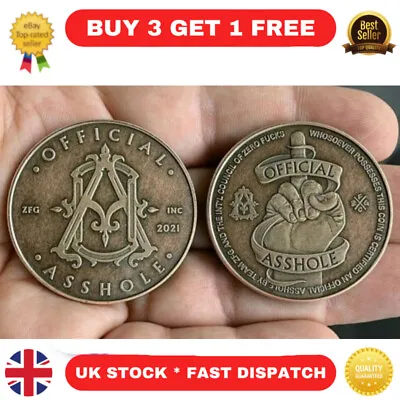  Official A**hole  Coin Collectible Challenge Joke Coin Color Bronze 1-Coin • £6.31