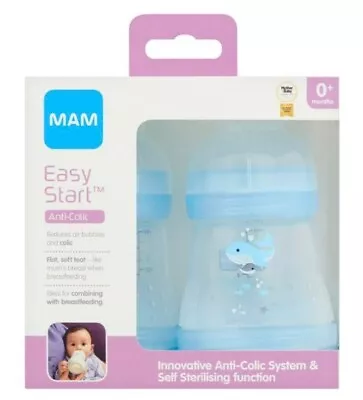 MAM Easy Start Anti-Colic Self-Sterilising Baby Bottle 160ml Pack Of 2 • £12.49