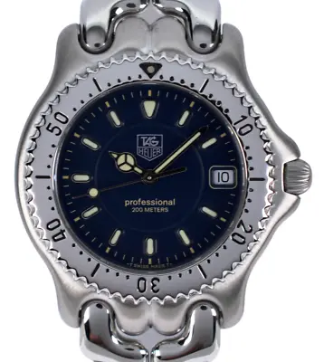 RARE Men's Tag Heuer SEL Professional 200m Navy Blue Dial 38mm Watch Ref WG1117! • $899.95