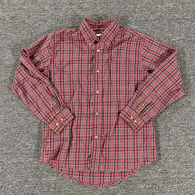 Wrangler Shirt Mens Small Red Plaid Collard Long Sleeve Button Up Cowboy Western • $9.59