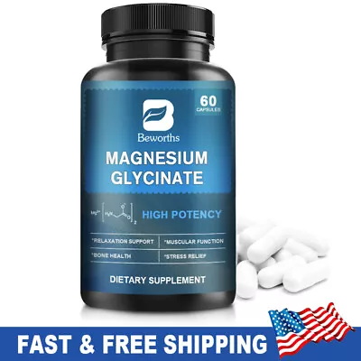 Magnesium Glycinate High AbsorptionImproved SleepStress & Anxiety Relief 350MG • $12.46