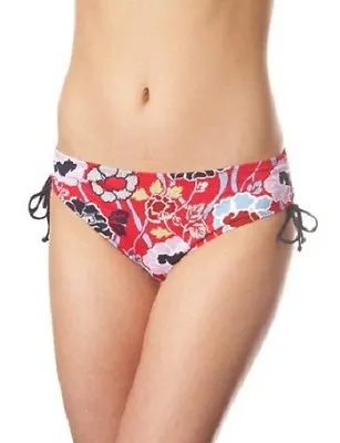 New Panache Size 8 XS Loren Drawside Bikini Briefs Bottoms Red Floral • £6.50