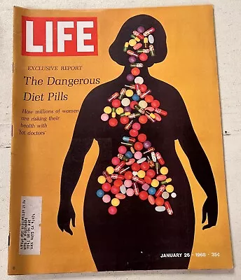Vintage January 26 1968 LIFE Magazine - THE DANGEROUS DIET PILLS • $9.99