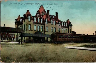 1911 C.m. & St. P. Passenger Station. Lacrosse Wi. Postcard. Fx4 • $8