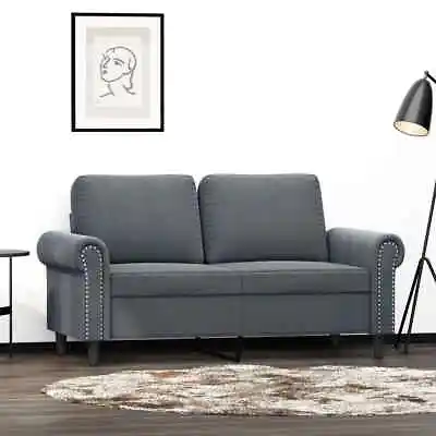 2-Seater Sofa Lounge Couch Living Room Futon Chair Velvet Fabric Dark Grey 120cm • $339.17