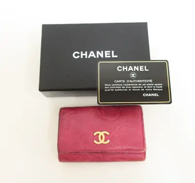 Authentic CHANEL Camellia Leather 6 Ring Key Case  #22004 • $79