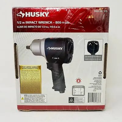 Husky 1/2in 800ft-lbs Pneumatic Impact Wrench 1003 097 315 NEW SEALED • $44.99