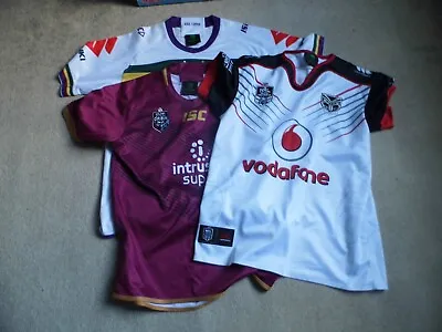 3 Original Australian Rugby League Shirts Melbourne Storm Warriors Maroons • £64.99