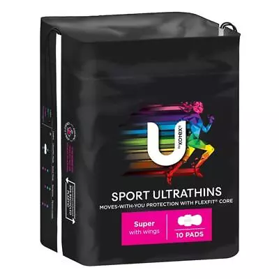 U By Kotex Sport Ultrathins Pads Super 10 Pack • $5.49