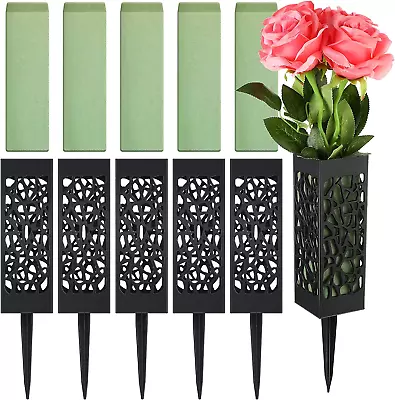 12 Piece Cemetery Vases With Foam Spikes Outdoor In Ground Vase For Cemetery Pla • $34.99