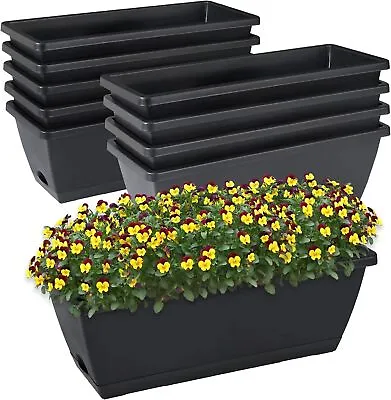 Window Box Planter 10 Pack Plastic Vegetable Flower Planters Boxes 1 • $40.99